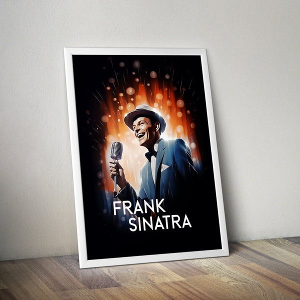 Frank Sinatra Poster Print | Artist Illustration Poster | Artist Poster Prints | Wall Decor Posters | Classic Pop Music Posters