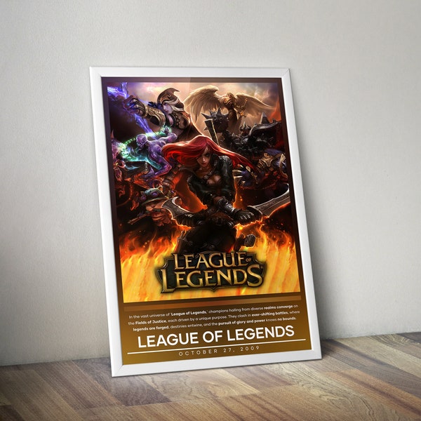 League of Legends Poster | LoL Print | Gaming Poster | 4 Colors | Video Game Posters | Wall Decor Posters | Large Poster Print | Gamer Gifts