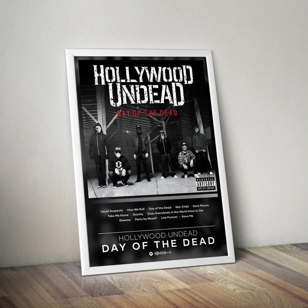 Hollywood Undead Print | Day Of The Dead Poster | Album Poster Prints | 4 Colors | Wall Decor Posters | Rock Album Covers