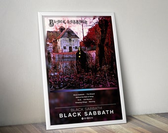 Black Sabbath Poster | Black Sabbath Poster | Album Poster Drucke | 4 Farben | Wanddekor Poster | Album-Cover | Metal Musik Poster