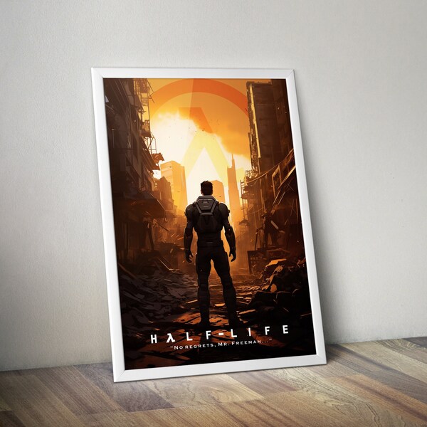 Gordon Freeman | Half Life Artwork | Half Life Prints | Gaming Posters | Video Game Posters | Wall Decor Posters | Large Poster Print |