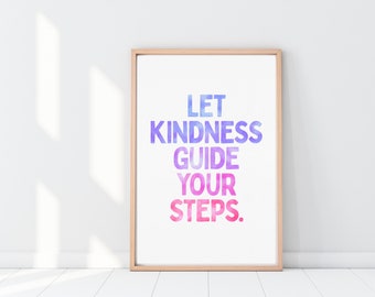 Amabilidad cita impresión edificante arte cartel rosa Ombre minimalista acuarela tipo afirmación femenina niños atención plena decoración descarga digital