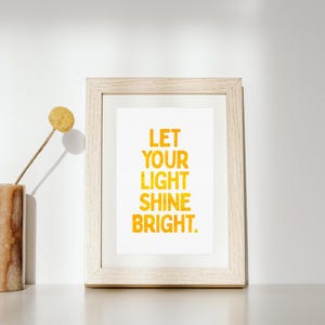 Let Your Light Shine Quote Uplifting Print Art Watercolor Typography ...