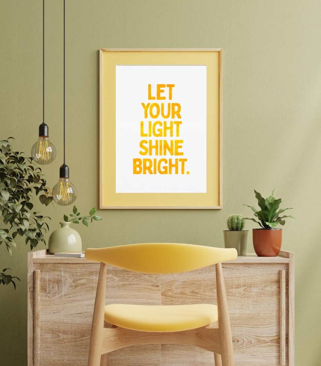Let Your Light Shine Quote Uplifting Print Art Watercolor Typography ...