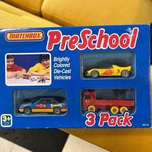 Matchbox PreSchool Giftset with original box.  Corgi DInky Hot Wheels Regular Wheels 1960s Vintage Toy Car Diecast
