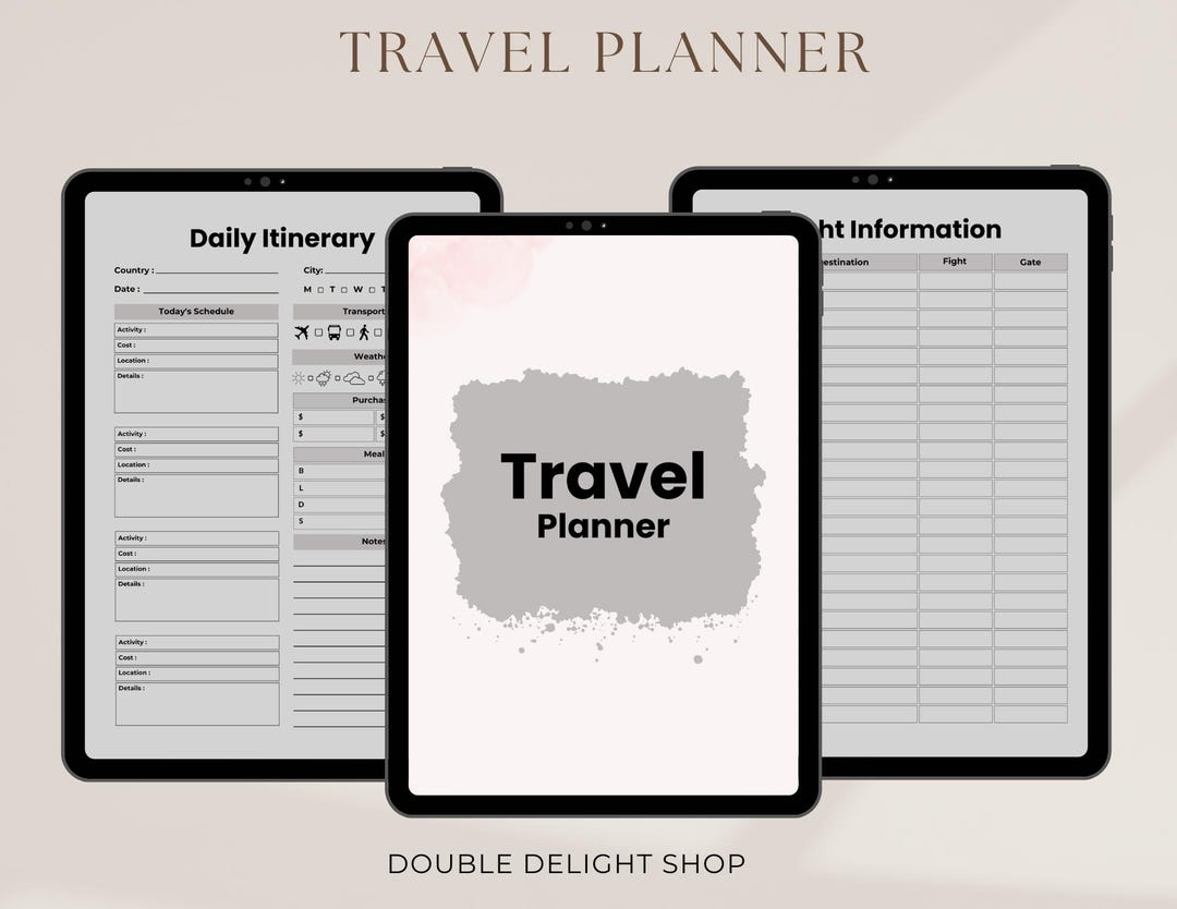 Travel Itinerary Template Printable Travel Guide Travel Agent Planner ...