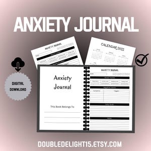 Anxiety Journal | Printable PDF & Canva Template | Mental Health Tracker | Stress Relief Journal | Daily Anxiety Log | Digital Instant PDF