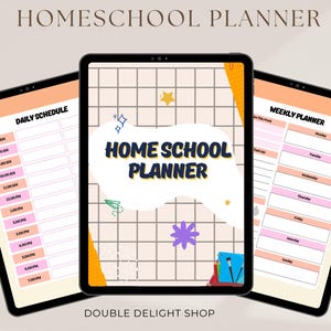 Homeschool Planner - Printable - Lesson Planner - Weekly Planner - Schedule - Attendance - Unit Study - Reading Log - Digital Download