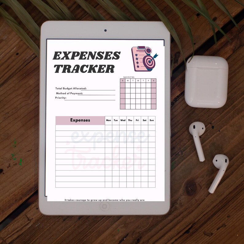 Expense Tracker Template | Printable PDF & Canva Template | Track Daily ...