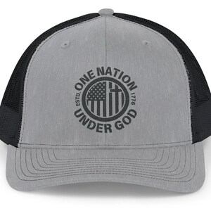 Patriotic Trucker Cap, One Nation Under God, Adjustable Hat, Freedom Lovers, Great for BBQ, Outdoor Events, Memorial Day, 1776 Trucker Hat