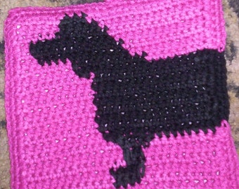 Dog Scottie Vintage Potholder Crochet Pattern Pot Holder Retro Crocheted Hot Pad
