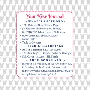 Smut & Spice Reading Journal: A5 Softcover Book Review Tracker + Bookmark image 17