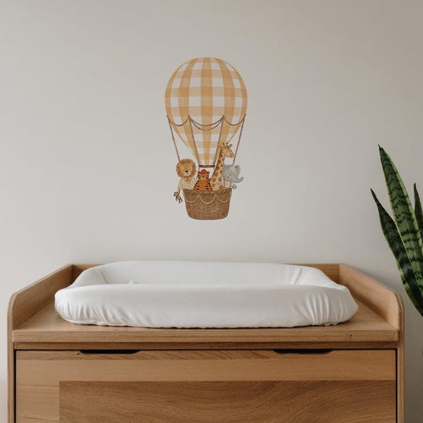 Safari Hot Air Balloon Nursery Wall Sticker