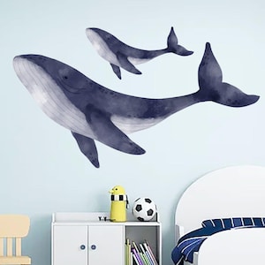 Large Whale Nursery Wall Sticker