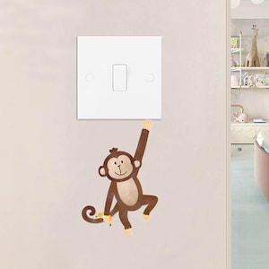 Hanging Monkey Light Switch Wall Sticker