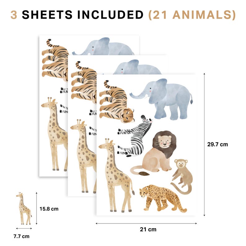 Mini Safari Nursery Wall Stickers - Nursery Stickers
