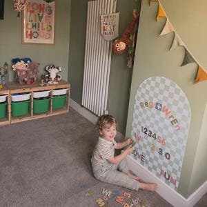 Removable Check Magnetic Arch Chalkboard Wall Sticker