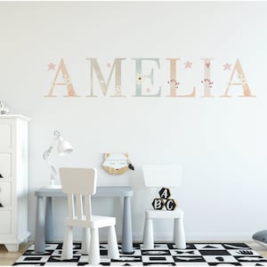 Rainbow Garden Personalised Names Nursery Wall Stickers Decals