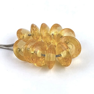 Sunbeam, lampwork glass Disk Beads 13mm, Artisan Jewelry Designer Supplies, Lampwork Bead Earring Pairs