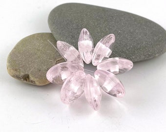 Tutu Pink, 13mm Artisan lampwork glass 8 Disk Beads, Jewelry Designer Supplies, Earring Bead Pairs