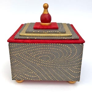Japanese Washi Paper Treasure Box, Decorative Artisan Jewelry Trinket Box, Handmade Cartonnage, Wedding or Birthday Gift, 3.5&quot; x 3.5&quot;