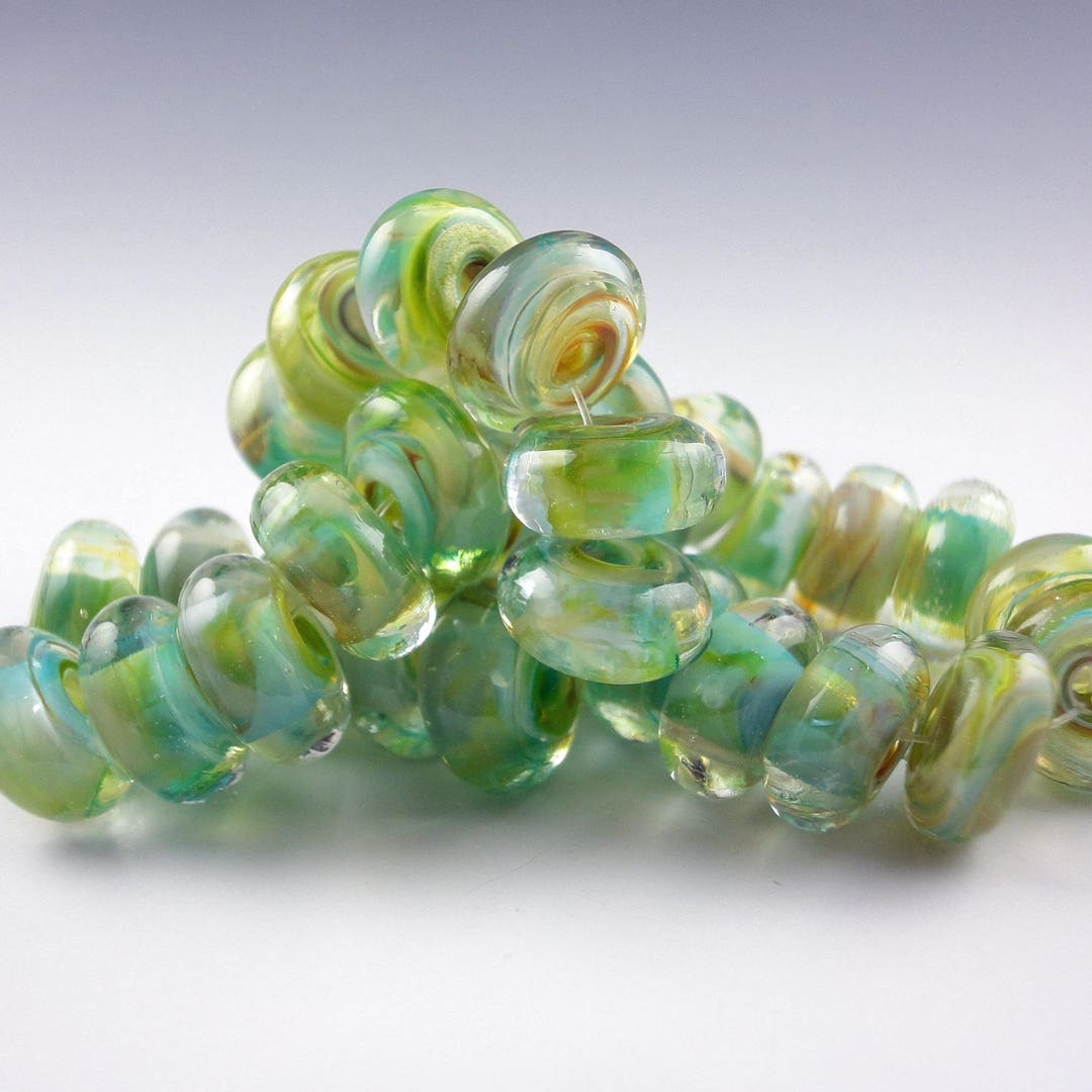 Oasis, Lampwork Glass Bead Set, Artist Jewelry Designer Supplies