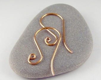 Gold Fill Front Swirl Earwires, 1" Earring Finding 20 gauge, handmade artisan designer Jewelry Supplies