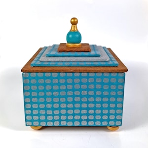 Japanese Washi Paper Treasure Box, Decorative Artisan Jewelry Trinket Box, Handmade Cartonnage, Wedding or Birthday Gift, 3.5&quot; x 3.5&quot;