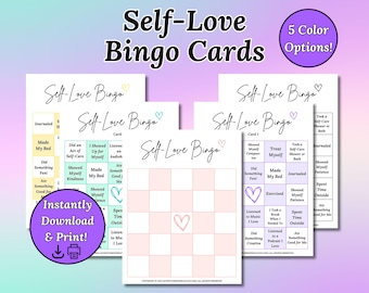 Self Love Bingo Karten, Mentale Wellness Aktivität (druckbare PDF)