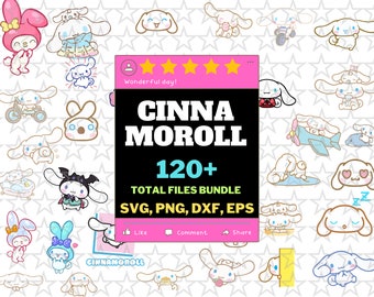 BUNDLE Kawaii SVG Cinna Bunny PNG- Dxf - Eps Bundle Files | Kawaii Anime Bundle, Kitty Bunny Frog Friends, Cinnamon Roll Bunny