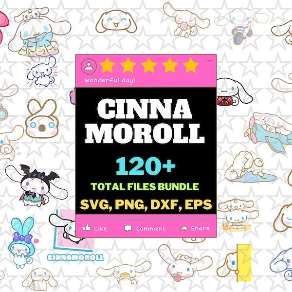 BUNDLE Kawaii SVG Cinna Bunny PNG- Dxf - Eps Bundle Files | Kawaii Anime Bundle, Kitty Bunny Frog Friends, Cinnamon Roll Bunny