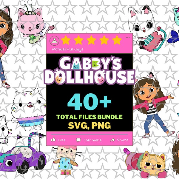 Gabbys Dollhouse SVG, Gabbys Birthday Invitation, Gabbys Svg Bundle, Gabbys House Png, Gabbys Transparent, Gabbys Clipart, Gabbys 3D