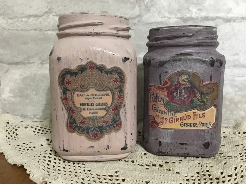 Pintado boticario jar shabby francés vanity jar francés | Etsy