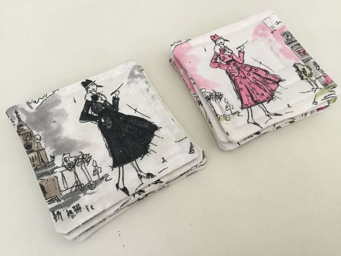 French Coaster Set of 4 Drink Coasters Country French Paris Etsy