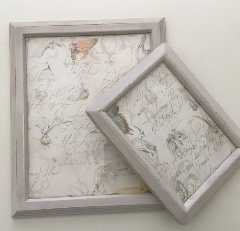 Distressed Painted Wood Picture Frames Set Of 2 5 X 7 Photo Frame 8 10 Rustic Cottage Farmhouse Shabby Chic