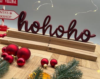 Hohoho 3D lettering, large – Christmas decoration made of PLA | Eye-catching Advent & table decoration