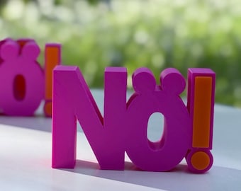 Nope! 3D lettering – Funny word decoration | Humorous statement decoration | Gift idea made of PLA