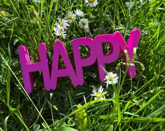 HAPPY 3D lettering – Positive word decoration | Modern lettering for home | Decoration made of PLA