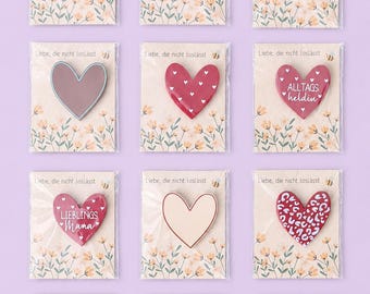Heart magnet with saying or leopard print – Loving gift idea for mom & loved ones