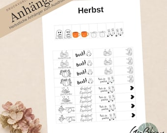 Autumnal gift tags for printing | PDF print template DIN A4 | Commercial use | Tagging