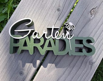 Garden Paradise 3D lettering