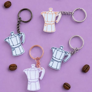 Espressokocher Schlüsselanhänger | Mokkakanne Anhänger | Geschenk für Kaffeeliebhaber | Barista Geschenk | Coffee Lover