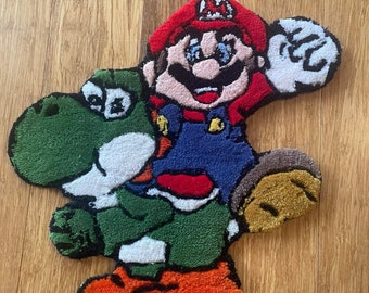Mario and Yoshi tufted rug