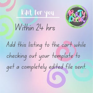 Edit My Template For Me, I&#39;ll Customize Your Invitation Template For You, Customization Add On, Invite Editing Service, Edit For Me