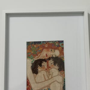 Handmade Klimt-Inspired Cross Stitch: Framed Modern Art