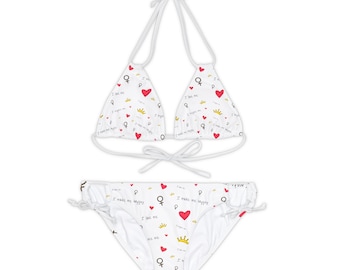 Inspiriere mich – Träger-Bikini-Set (AOP)