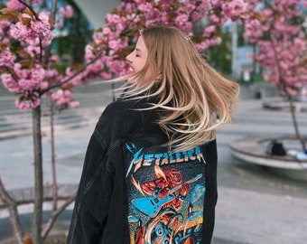 Hand-Painted Jacket to Order: Denim Jacket With a Hand-Painted Design, Unique and Special Clothes With The Realization of Any of Your Ideas!