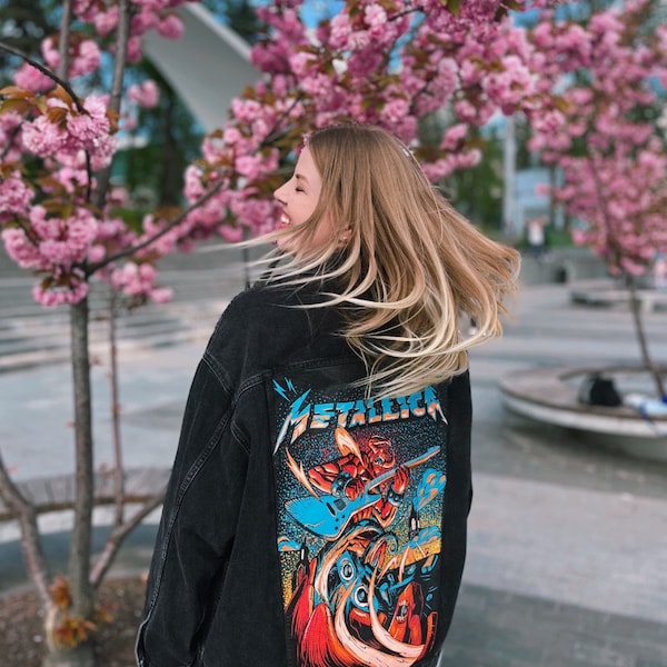 Hand-Painted Jacket to Order: Denim Jacket With a Hand-Painted Design, Unique and Special Clothes With The Realization of Any of Your Ideas!