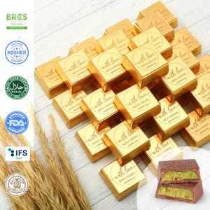 Dubai Chocolate, Personalized Wedding Dubai Chocolate, Customized Dubai Chocolate, Wedding Favors, Engagement Chocolate, Favors For Guests