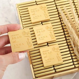 Hochzeit Gastgeschenke, Goldspiegel Hochzeit Gastgeschenke, personalisierte Plexiglas Schokolade, Verlobungsschokolade, Gastgeschenke